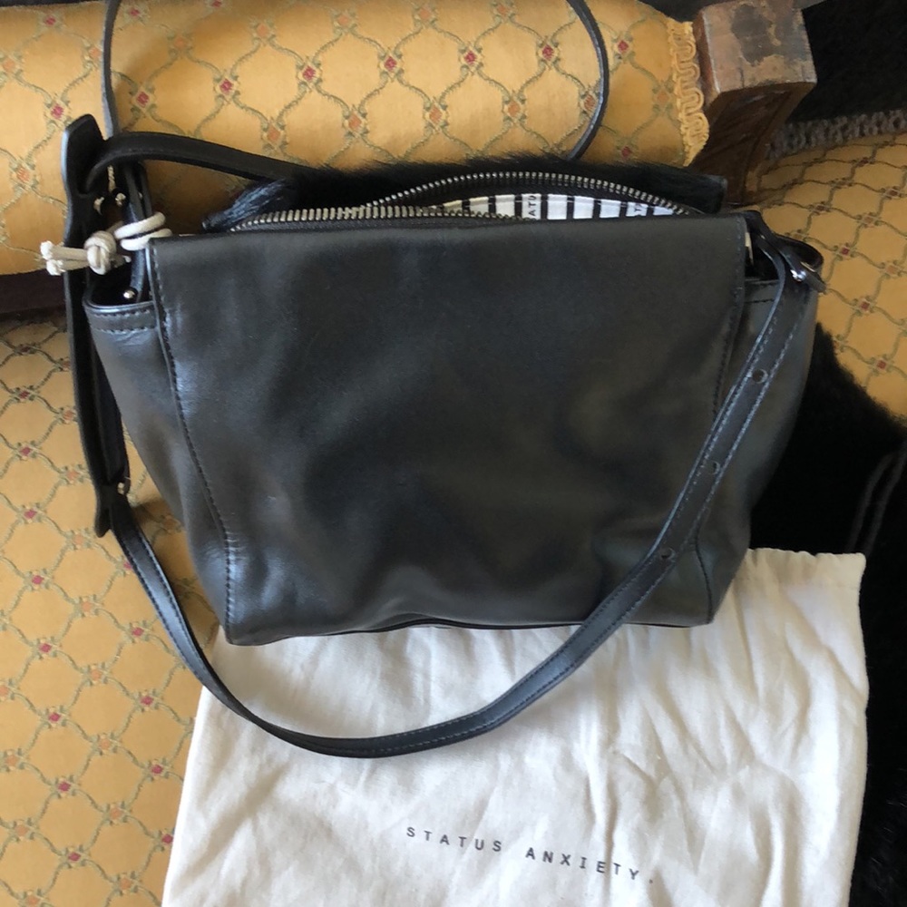 Status Anxiety The Ascendants Black/Black Fur Crossbody Bag - Picture 4 of 5